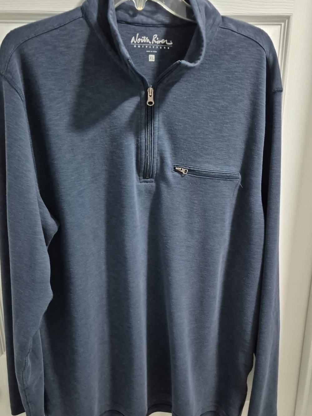 North River Men's Navy Quarter-Zip Pullover with Chest Pocket